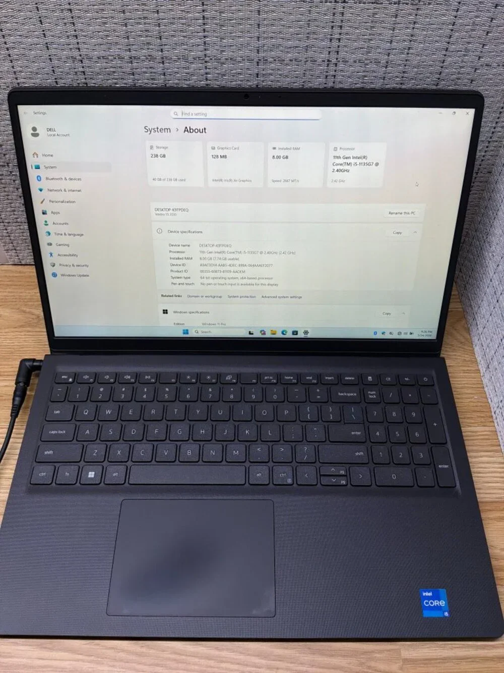 Dell Vostro 15 3510 Laptop 11th Gen Intel Core i5-1135G7 8GB RAM 256GB SSD